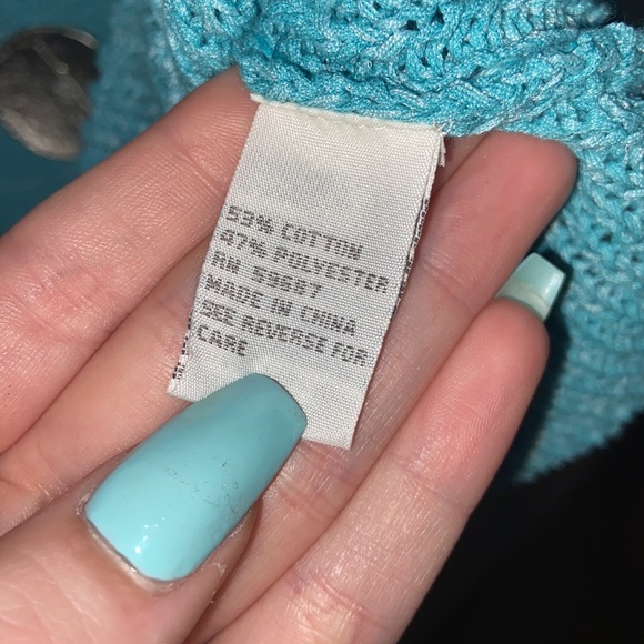 Curio New York Aqua Blue Chunky Knit Cardigan - Picture 5 of 6